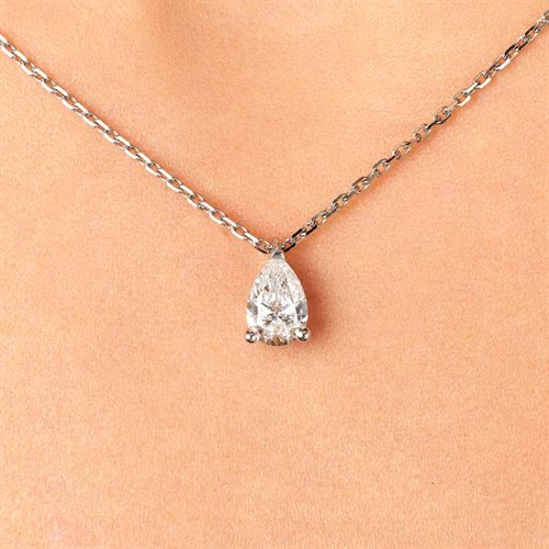 Pendentif diamant naturel taille poire